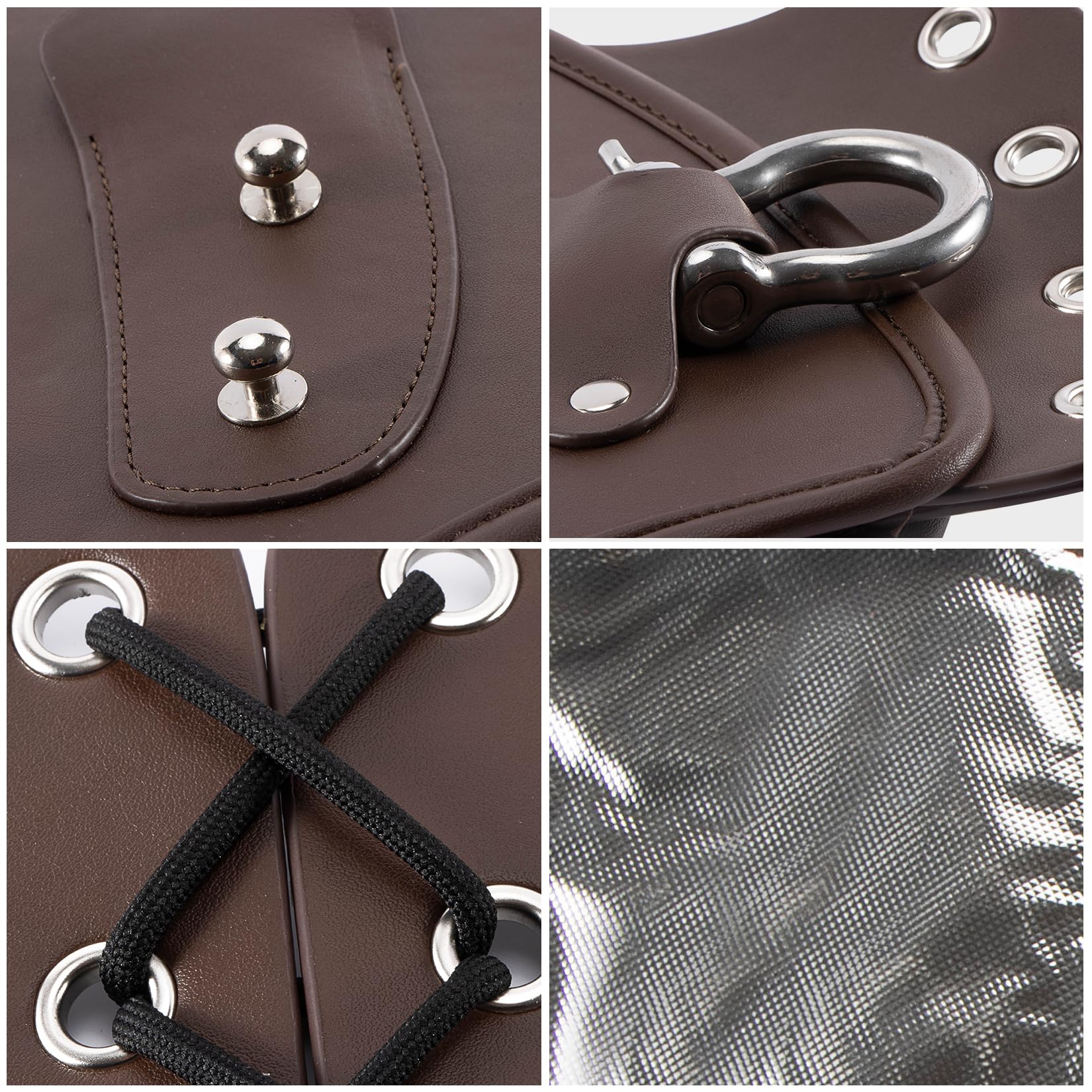 PSLER Universal Leather Motorcycle Heat Shield Deflector for Harley Touring & Sportster - Brown Side Saddle Heat Protection | Perfect for Long Rides & Hot Weather Riding