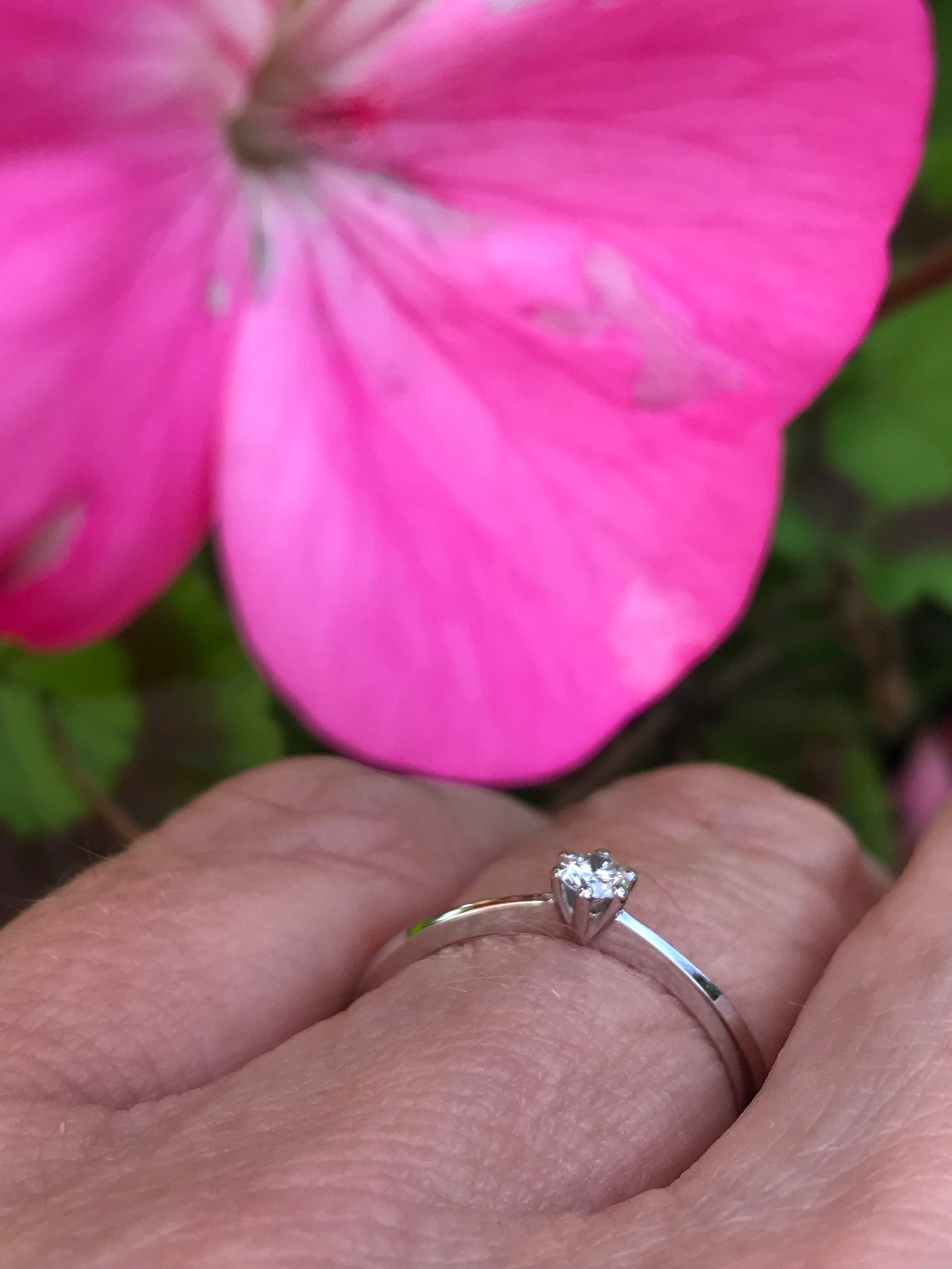 18ct White Gold 0.10ct Natural Diamond 6-Prong Engagement Ring - Size M | Perfect for Proposals, Anniversaries & Special Occasions
