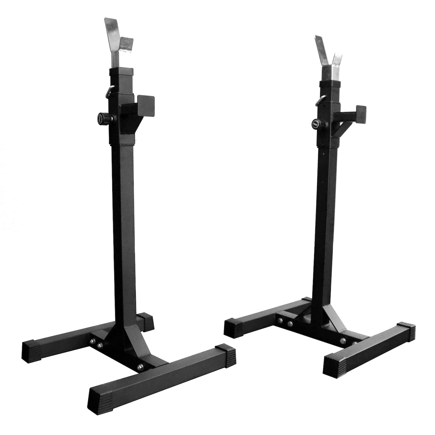 NEXO Adjustable Squat Rack Stands - Heavy Duty Steel Barbell Rack for Home Gym, Weightlifting & Strength Training | Portable Squat Stands for Bench Press, Deadlifts & CrossFit Workouts