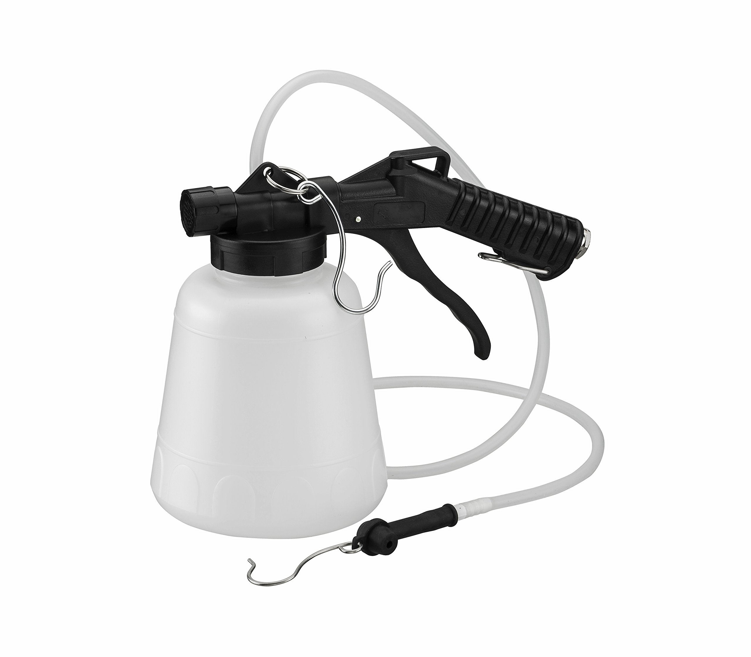 ARES 70923 Vacuum Brake Fluid Bleeder Kit - 1 Liter Brake Fluid Extractor with Hanging Hook & Locking Trigger for Hands-Free Operation - Perfect for Car Maintenance, Motorcycle Repair & DIY Auto Service