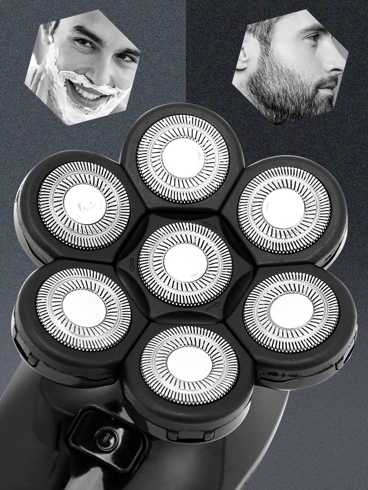 7D Floating Head Electric Razor for Men - Waterproof USB Rechargeable Shaver with 7 Independent Cutters | Perfect for Travel, Gym & Daily Grooming