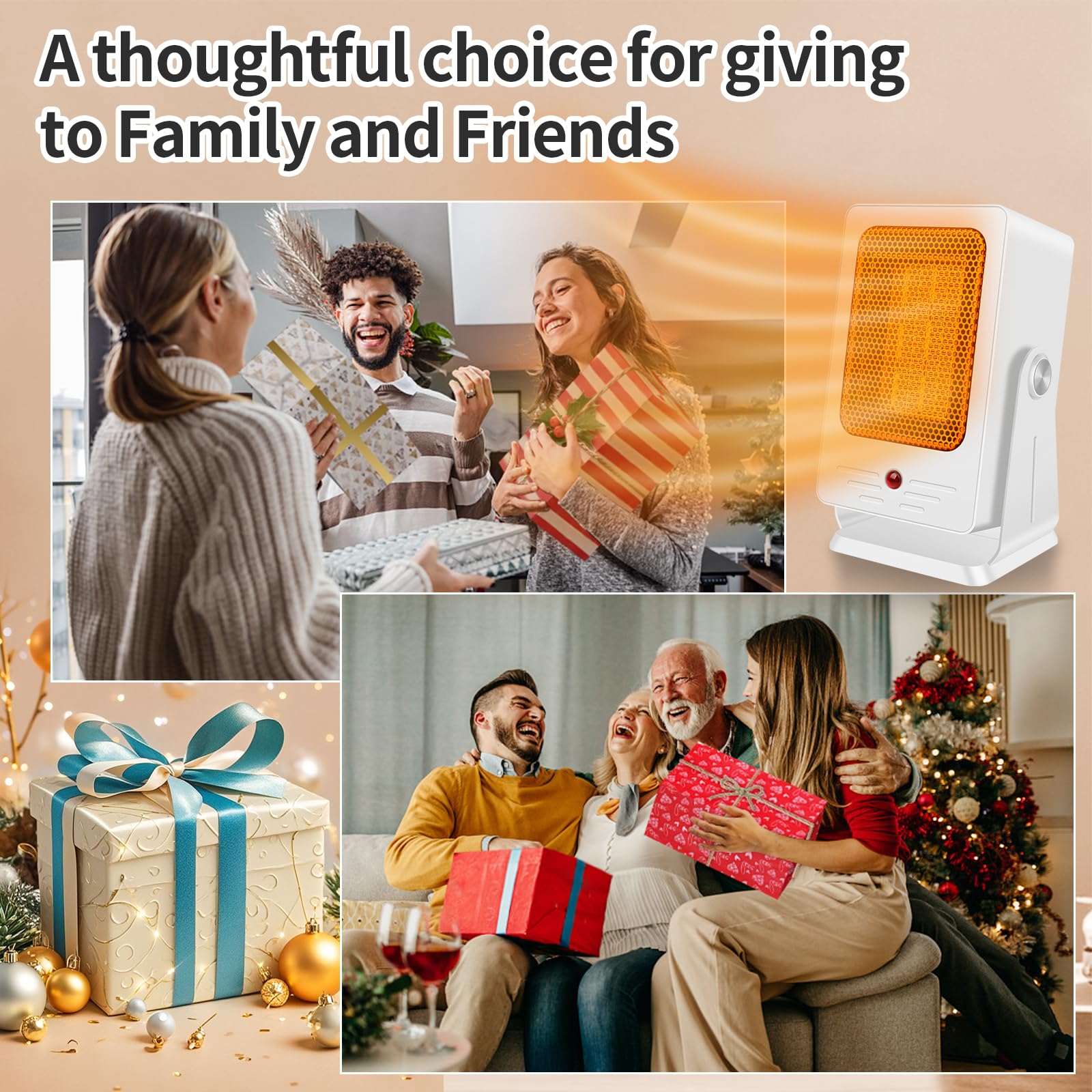 Portable 900W PTC Fast Heating Space Heater for Indoor Use - Adjustable 30° Angle, Lightweight Electric Heater for Office, Bedroom & Personal Use | Perfect for Desks, Small Rooms & Workspaces