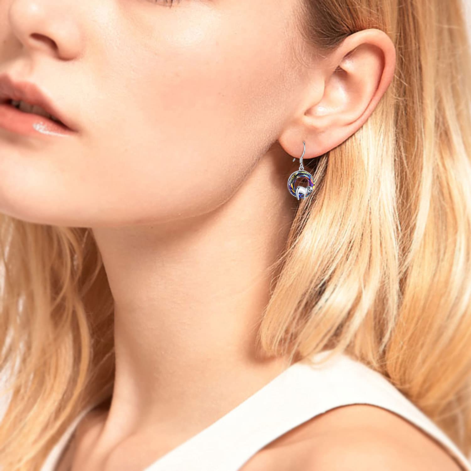 925 Sterling Silver Cute Animal Crystal Dangle Earrings for Women - Elegant Jewelry Gift for Birthday, Anniversary & Special Occasions | Perfect for Party, Wedding & Everyday Wear