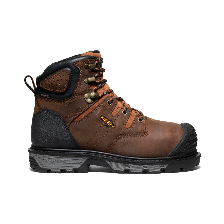 **Men's Camden 6 Waterproof Work Boot with Carbon Toe - Leather Brown/Black - Durable & Comfortable for Construction, Hiking & Outdoor Work**