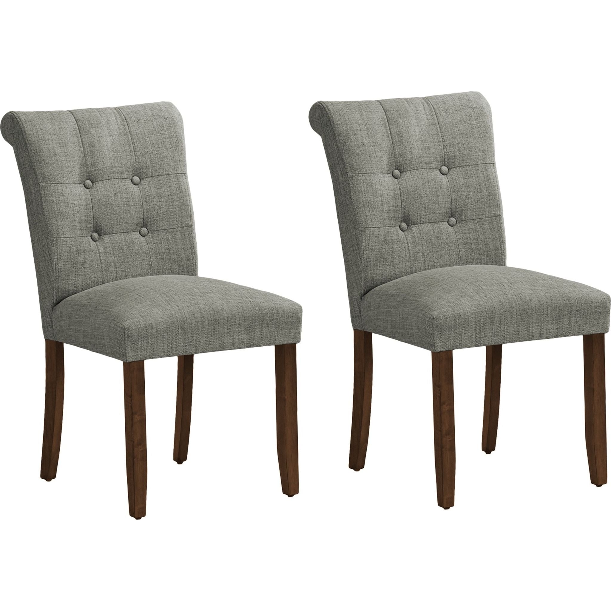 Modern Asher Dining Chairs Set of 2 - Mid Century Wooden Kitchen Chairs with Upholstered Seat - Perfect for Dining Room, Kitchen, Breakfast Nook & Home Office