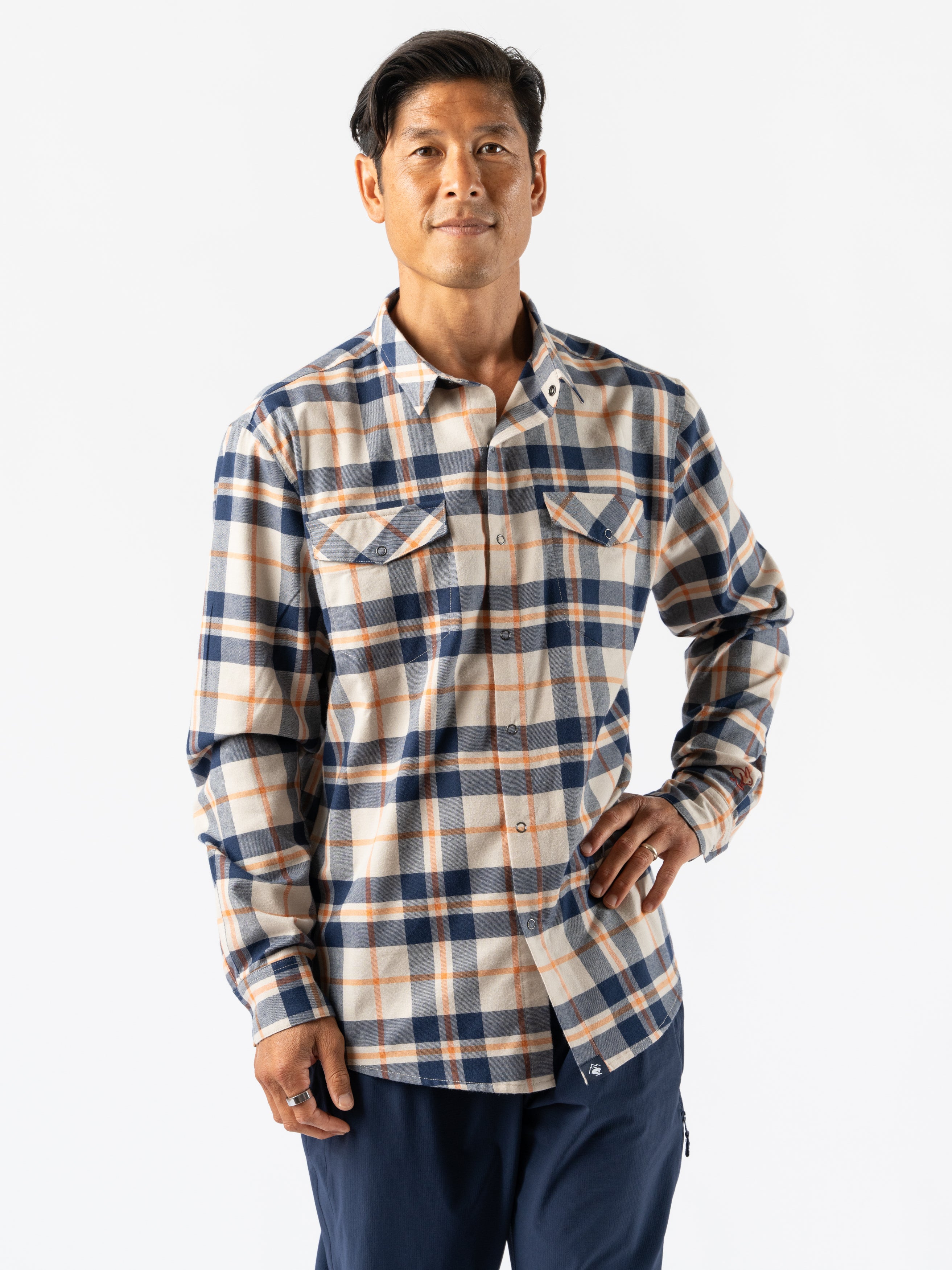 Premium High Country Long Sleeve Flannel Shirt for Men - Soft & Durable Plaid Shirt for Outdoor Adventures, Camping & Casual Wear