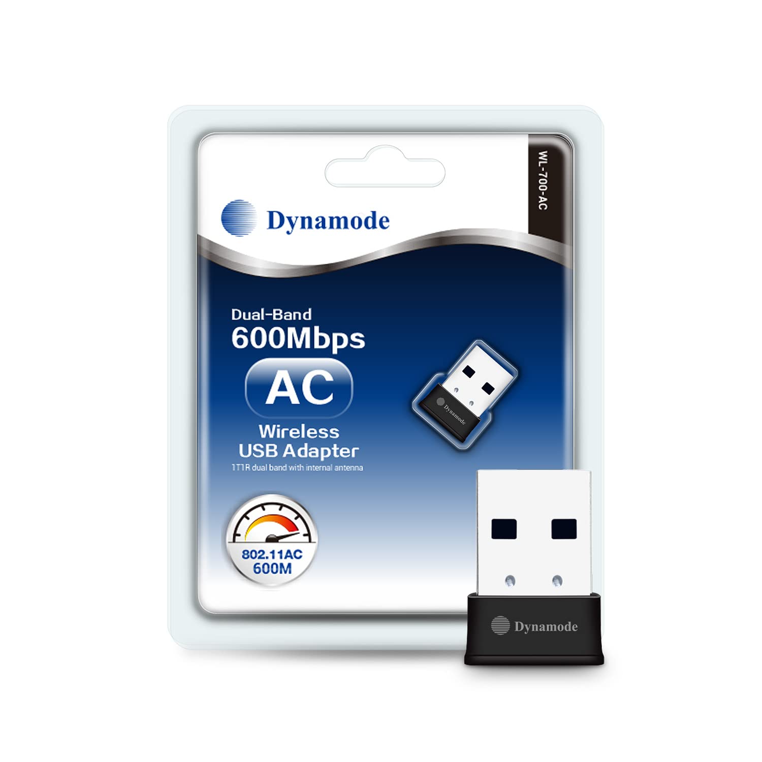 Dynamode Wireless Dual Band Nano WiFi Adapter 600Mbps - High Gain Antenna USB Dongle for PC, Laptop, Xbox - Boost Internet Speed for Gaming, Streaming & Remote Work