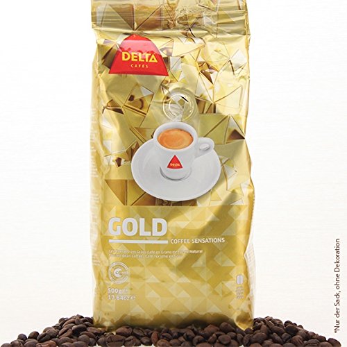 Premium DELTA Coffee - GOLD Blend Whole Bean Arabica - 3 Pack (17.64oz/500g Each) - Rich & Smooth Flavor for Home Brewing, Office Use & Gifts