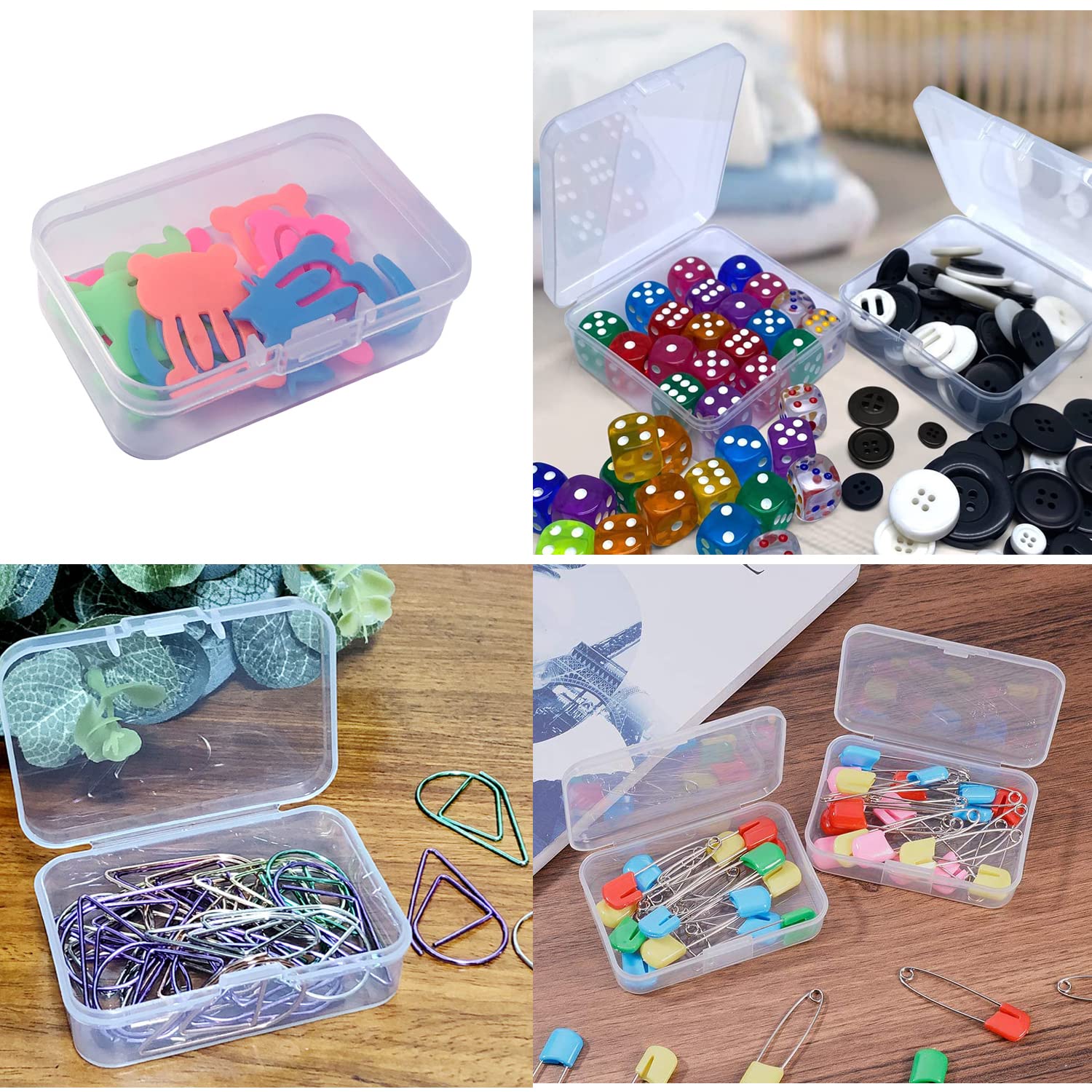 10-Piece Small Clear Plastic Storage Box Set - Mini Rectangle Bead Organizer Containers for Jewelry, Earplugs, Crafts & Nail Art Accessories - Perfect for Travel, Home Organization & DIY Projects