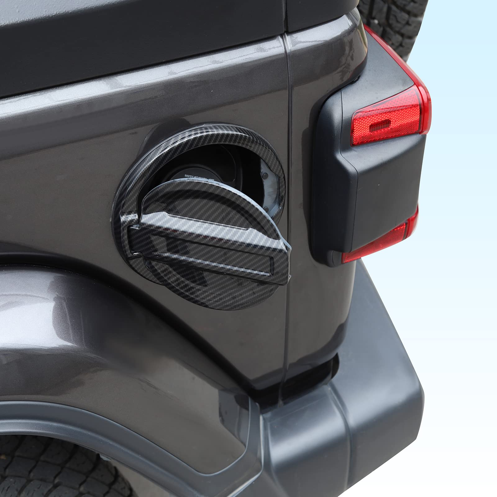 Premium Carbon Fiber Fuel Filler Door & Gas Tank Cap Cover for 2018-2023 Jeep Wrangler JL/JLU & Gladiator - Durable Accessory Upgrade for Off-Road Protection & Style Enhancement