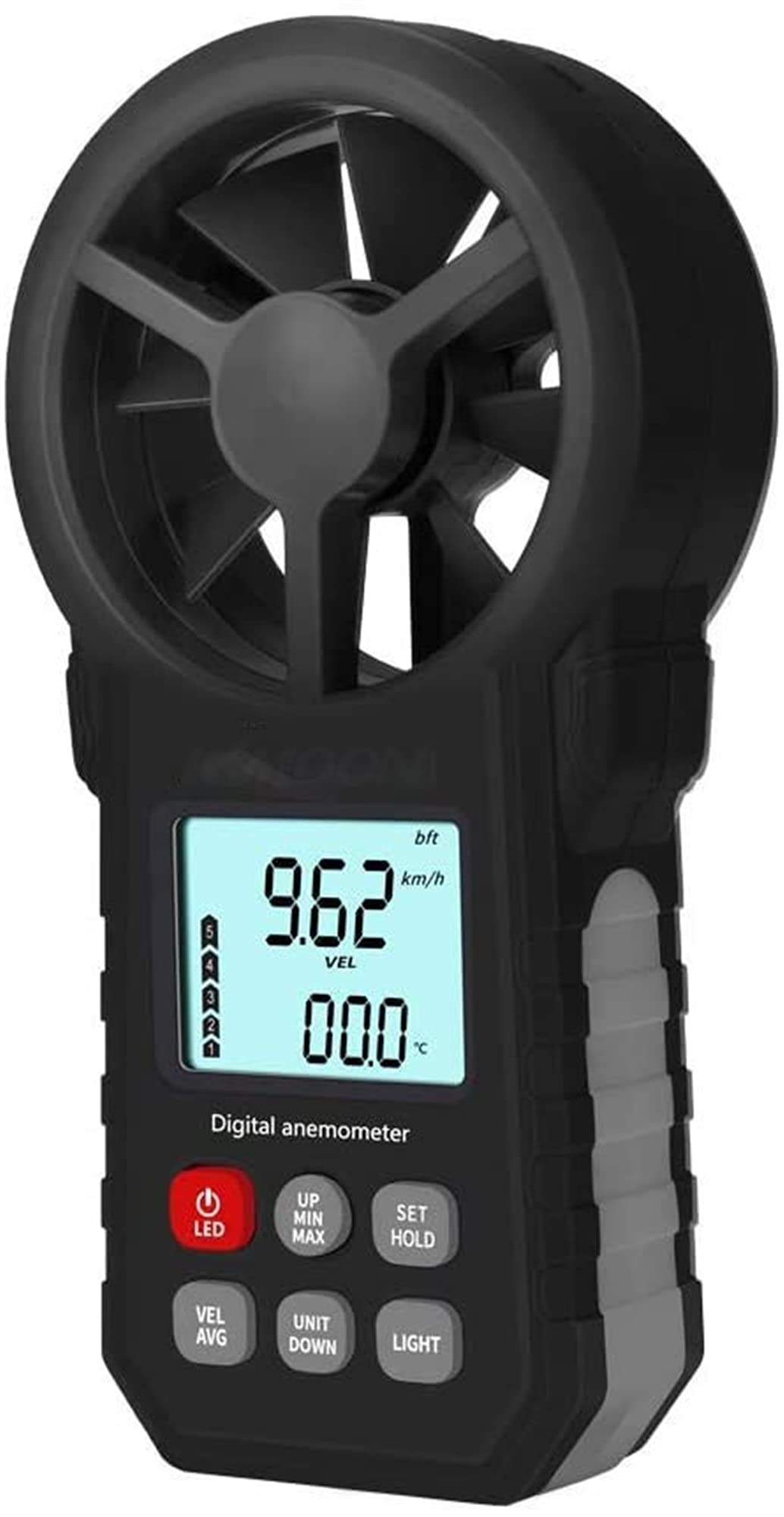 Portable Handheld Wind Speed & Chill Temperature Meter - Digital CFM Wind Gauge with LCD Backlight for Weather Monitoring | Perfect for Outdoor Activities, Sailing, Surfing, Fishing, and Scientific Data Collection