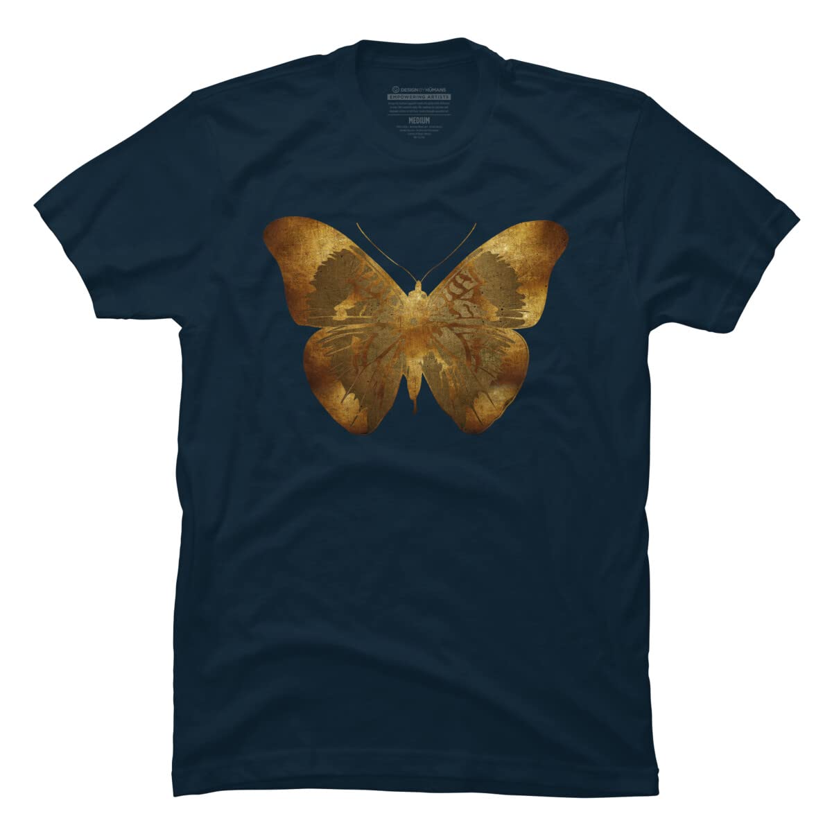 Design By Humans Men's Iron Butterfly Graphic T-Shirt by Adamzworld - Soft Cotton Tee for Casual Wear, Concerts & Rock Music Fans