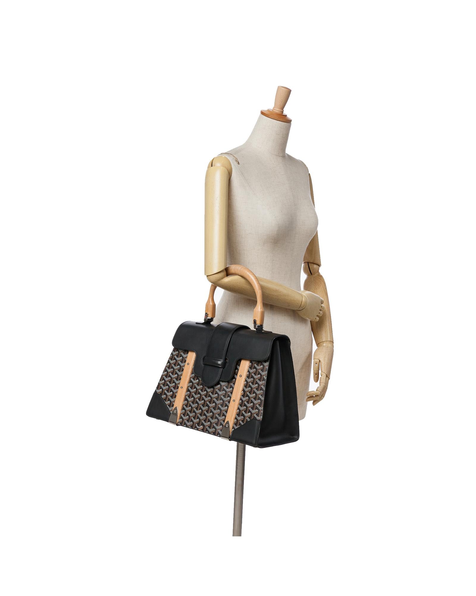 Stylish Anjou Top Handle Handbag with Wooden Accents - Perfect for Work, Travel, and Everyday Use