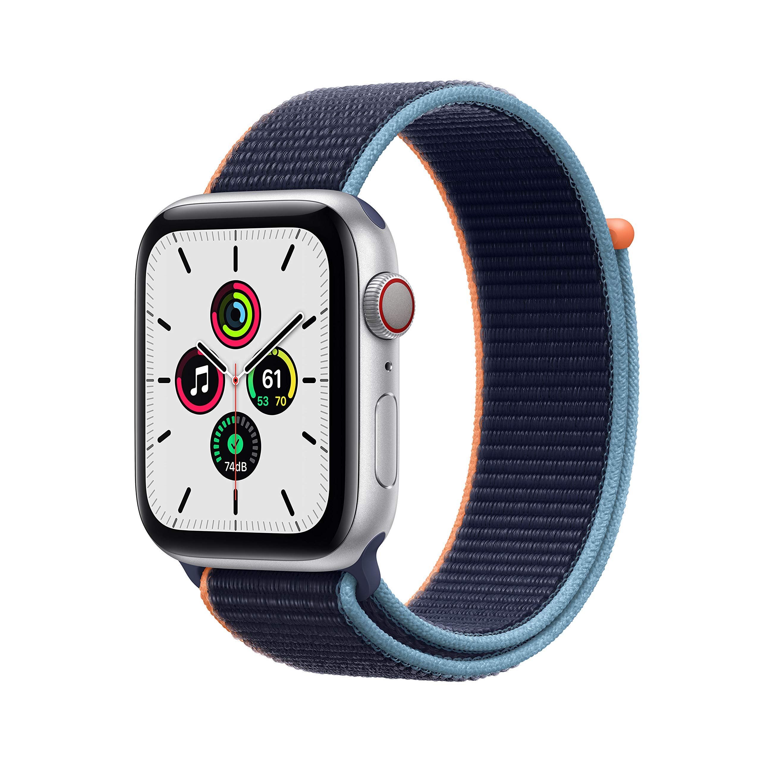 Apple Watch SE 2020 (GPS + Cellular, 44mm) - Silver Aluminum Case with Seashell Sport Loop (Renewed) | Smartwatch for Fitness Tracking, Notifications & Calls | Perfect for Running, Swimming & Daily Wear