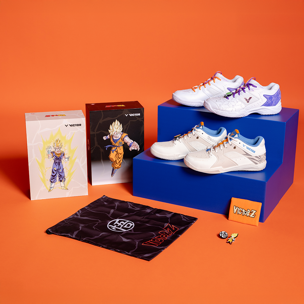 Victor x Dragon Ball Z DBZ Anime Basketball Shoes - Bright White Sneakers for Men - Goku Inspired Athletic Shoes for Casual Wear & Street Fashion