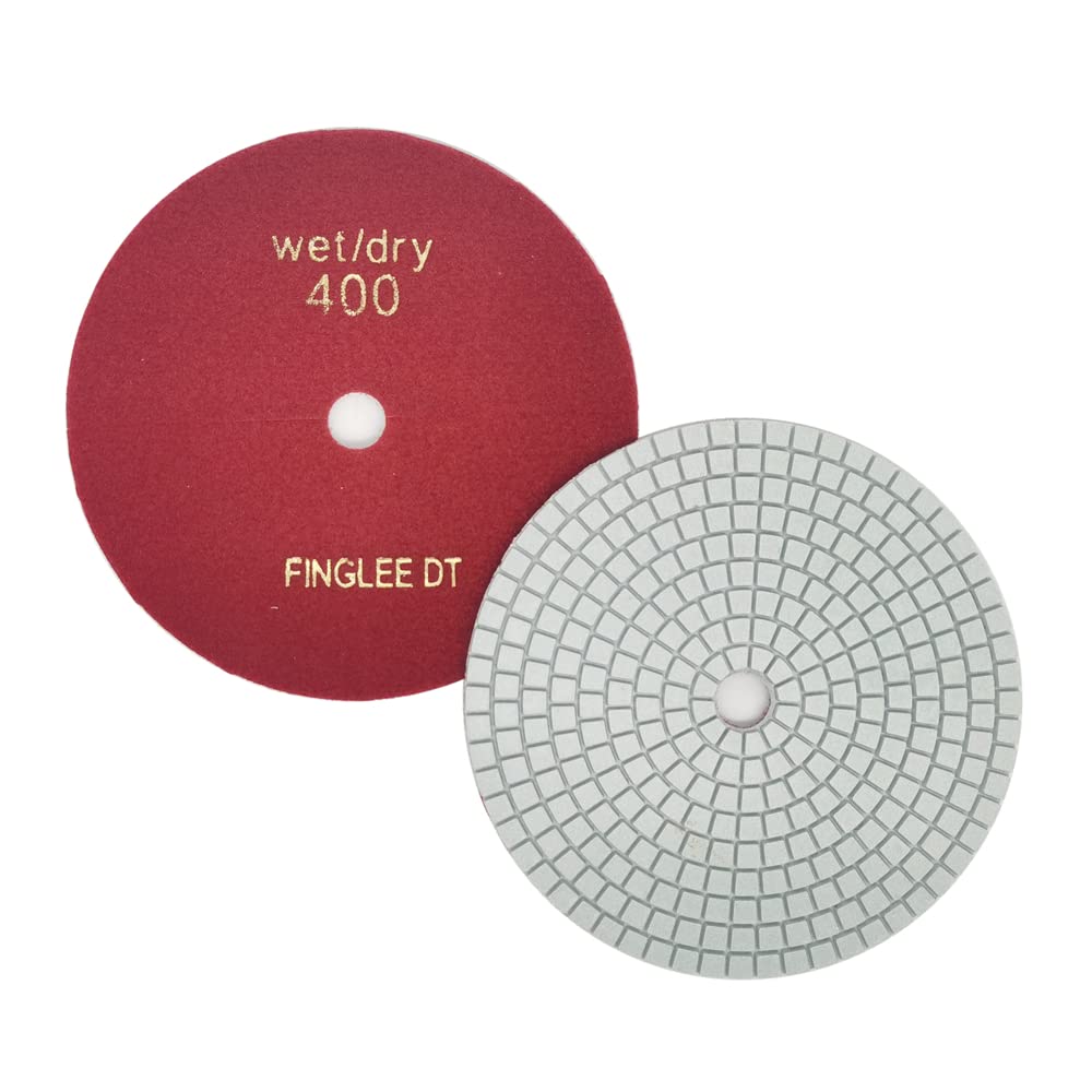 7 Inch Diamond Polishing Pad (Grit 400) - Wet/Dry Tile Polishing Disc for Angle Grinder - Perfect for Concrete, Marble, Quartz, Granite Countertops & Stone Surfaces - Ideal for Home Renovation, DIY Projects & Professional Stone Polishing