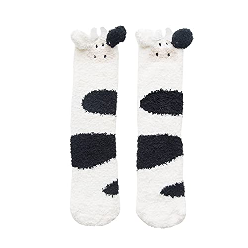 Women's Fuzzy Socks - Cute Animal Print Crew Socks for Winter | Warm Fleece-Lined Cozy Slipper Socks | Perfect for Indoor, Lounge & Home Comfort
