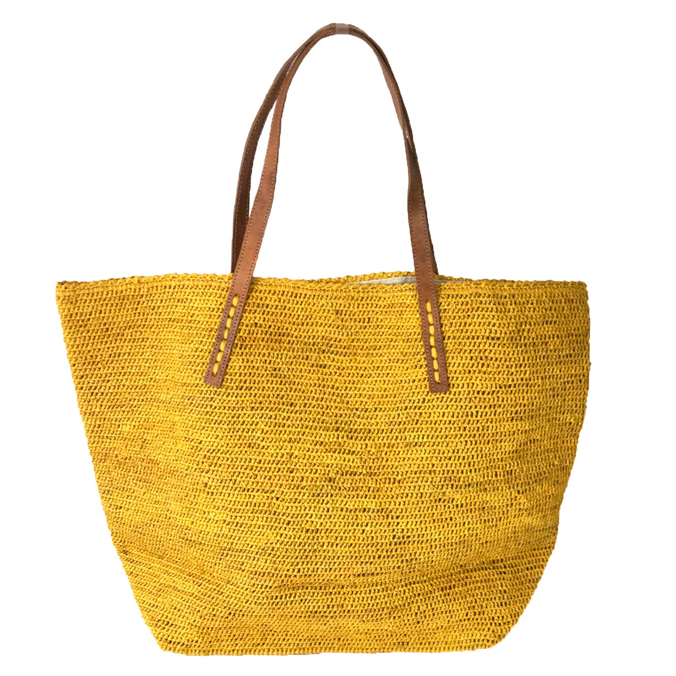 Portland Crocheted Raffia Tote Bag - Handmade Sunflower Design Beach Bag for Women, Perfect for Summer Outings, Picnics, and Shopping
