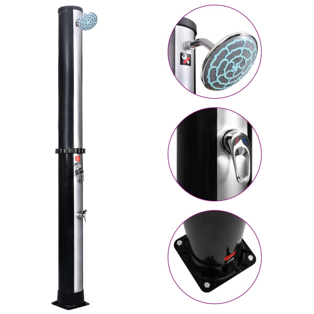 10.6 Gallon Outdoor Solar Shower with Adjustable Shower Head & Faucet - Portable Freestanding Camping Shower System for Backyard, Garden, RV & Beach Use (Style F) -30