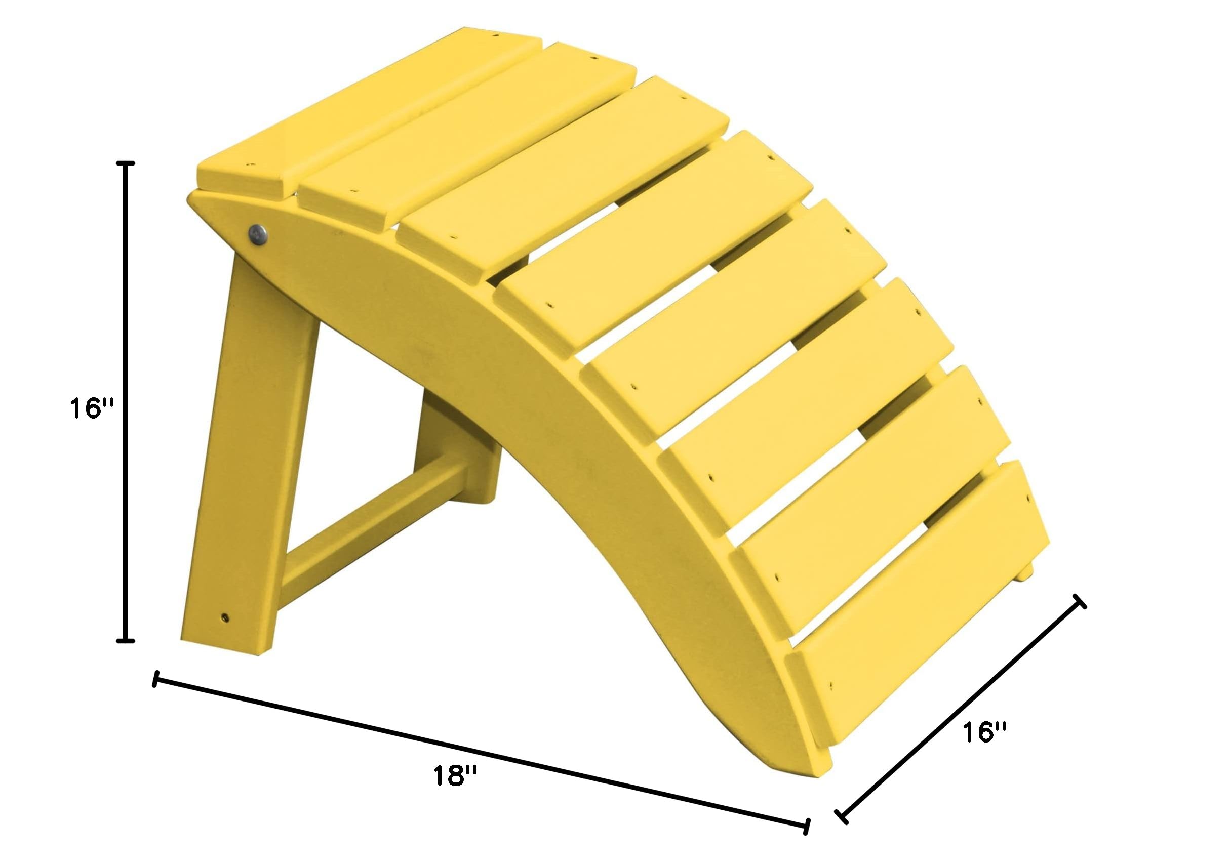 Folding Ottoman with Poly Fabric - Lemon Yellow | Space-Saving Furniture for Living Room, Bedroom & Office | Furniture Barn USA
