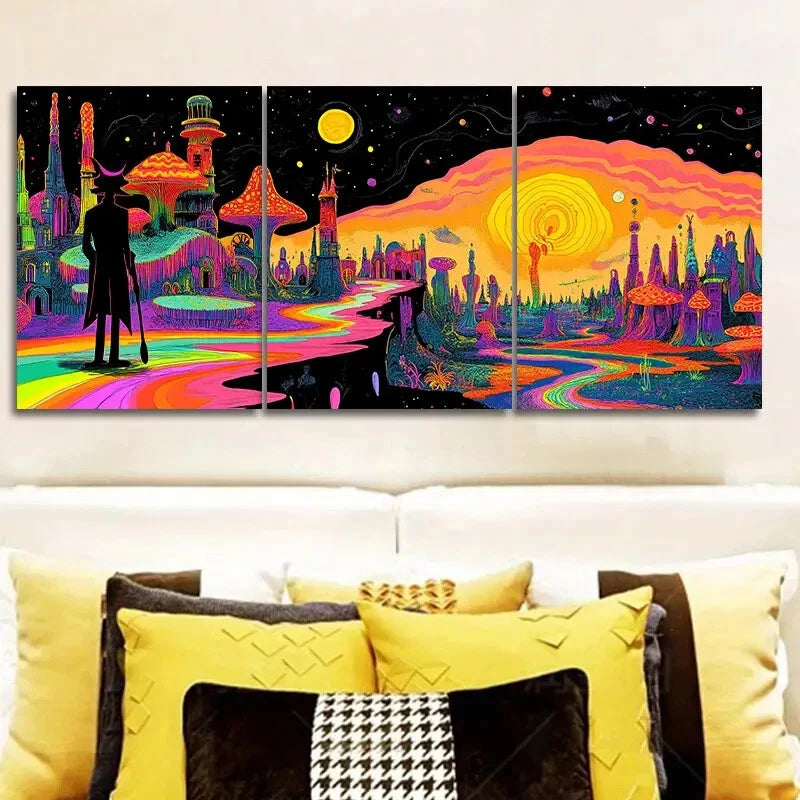 3-Piece Strange Place Wall Art Set - Framed Canvas Prints 40x60cm - High Quality Australian Made Wall Decor - Perfect for Living Room, Bedroom & Office Decor