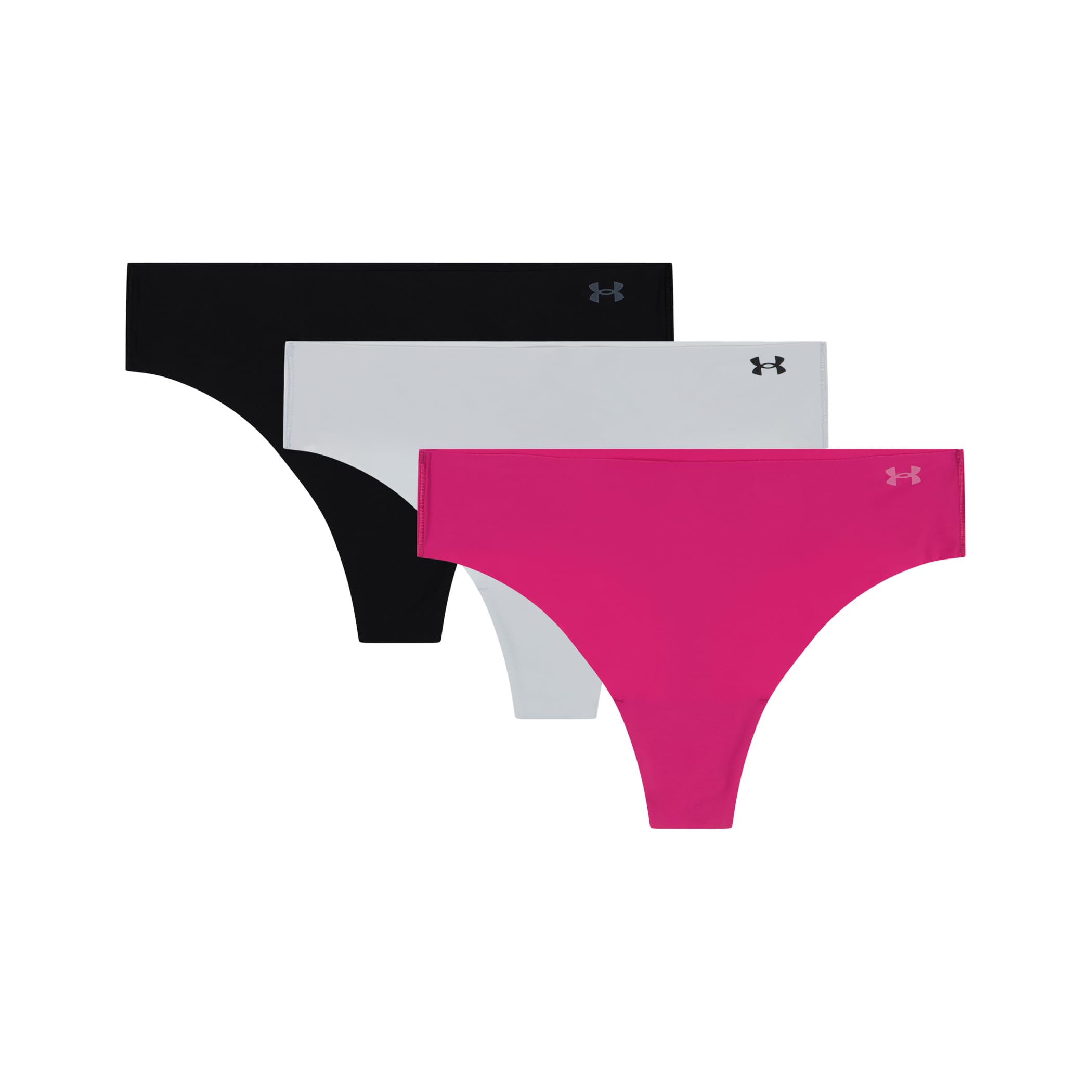 Under Armour Women's 3-Pack Pure Stretch No Show Thong Underwear - Ultra Soft, Breathable & All-Day Comfort for Workout, Yoga & Everyday Wear