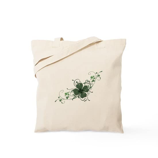 Elegant Shamrock Tote Bag - Natural Canvas Reusable Shopping Bag for Groceries, Beach & Everyday Use | Eco-Friendly & Durable