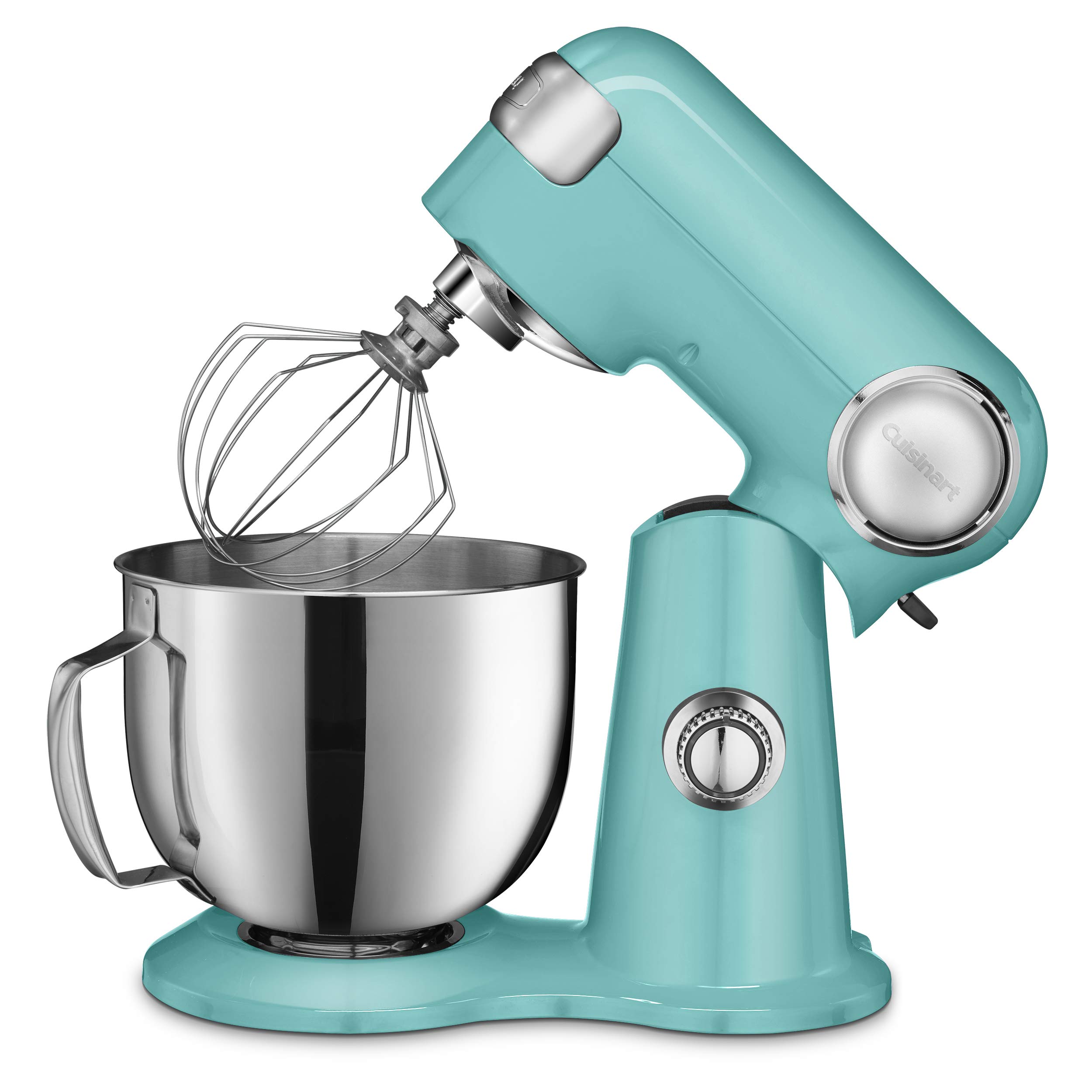 Cuisinart SM-50TQ 5.5 Quart Stand Mixer with Meat Grinder Attachment - Manual Kitchen Mixer in White & Robin's Egg Blue - Perfect for Baking, Dough Kneading & Meat Grinding at Home