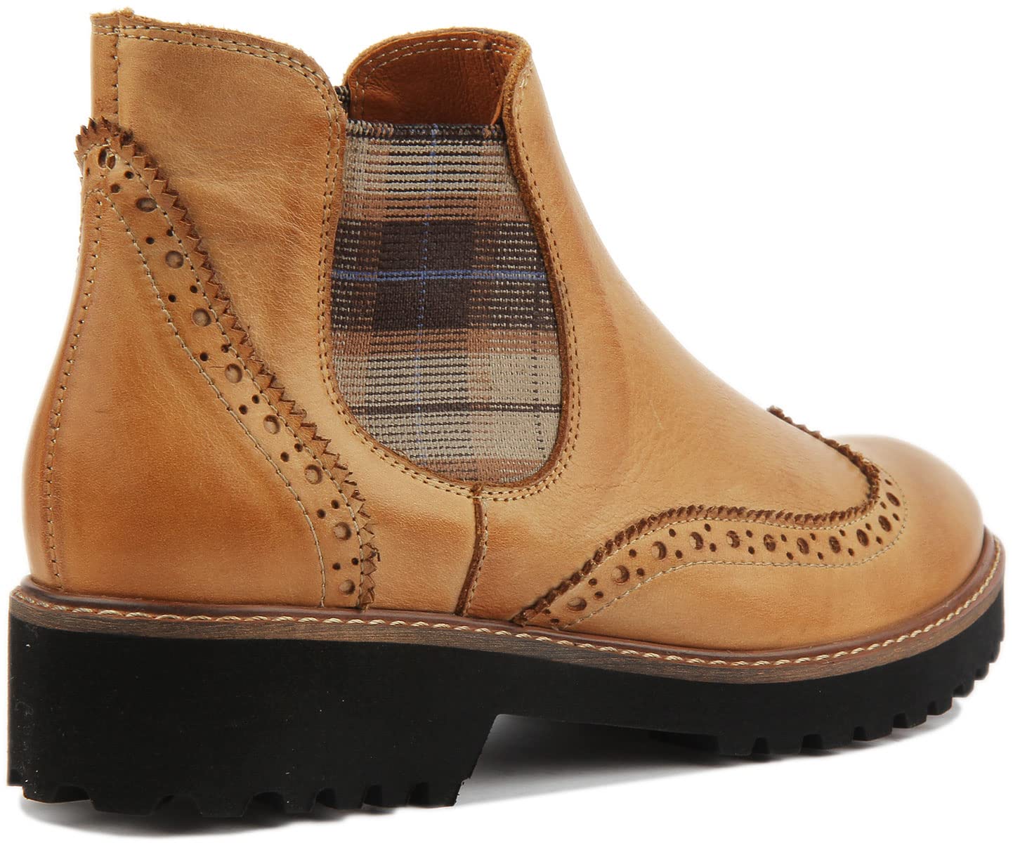Justin Reece Harriet Women's Leather Ankle Boots - Beige/Tan (UK 7) | Comfortable & Stylish Fall Booties for Work, Casual Outfits & Date Nights