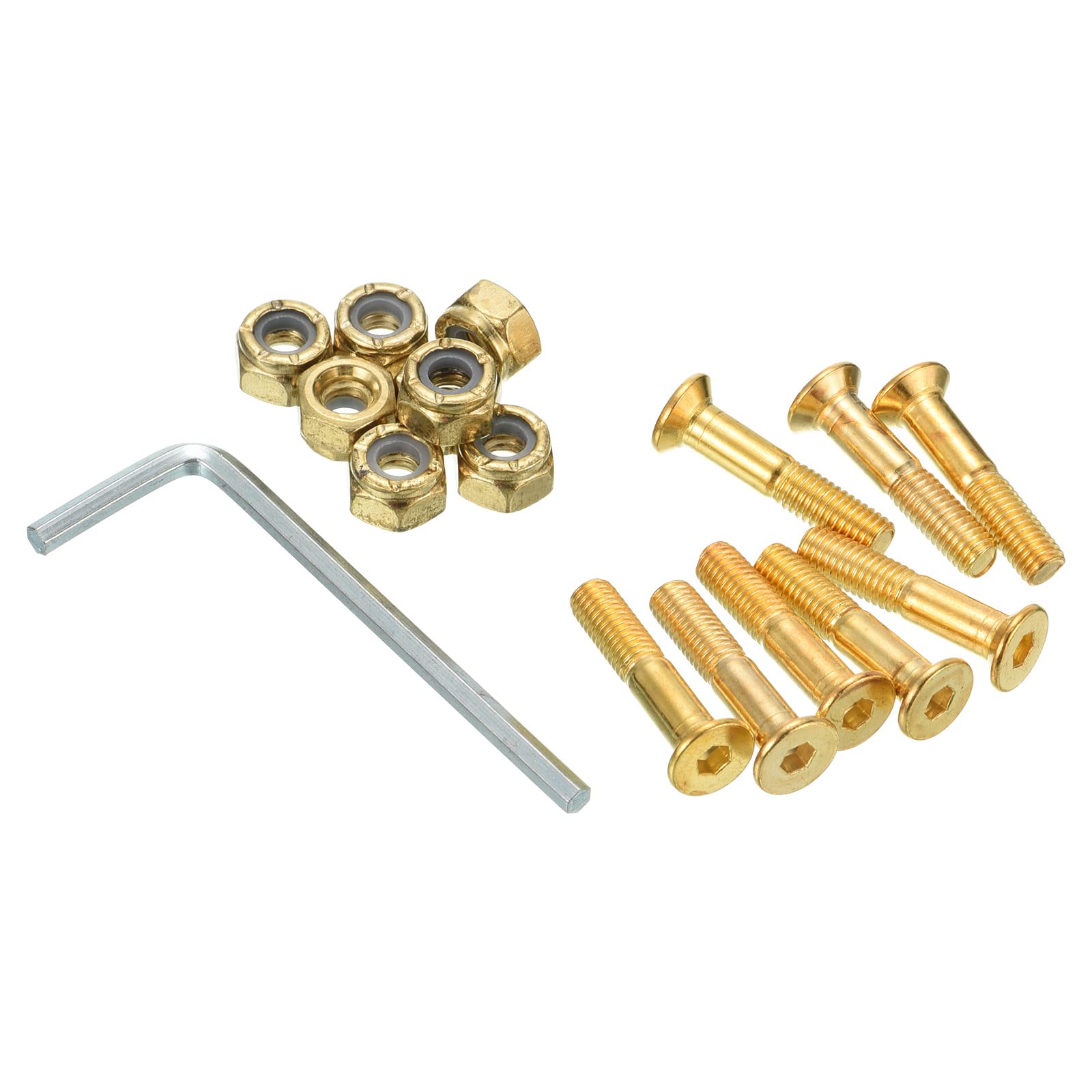 PATIKIL Skateboard Hardware Kit - 8 Hex Head Bolts, Nuts & Spanner Set for Longboard, Cruiser & Skateboard Assembly - Durable Mounting Screws for Secure Board Setup (Perfect for DIY Skateboard Repair & Maintenance)