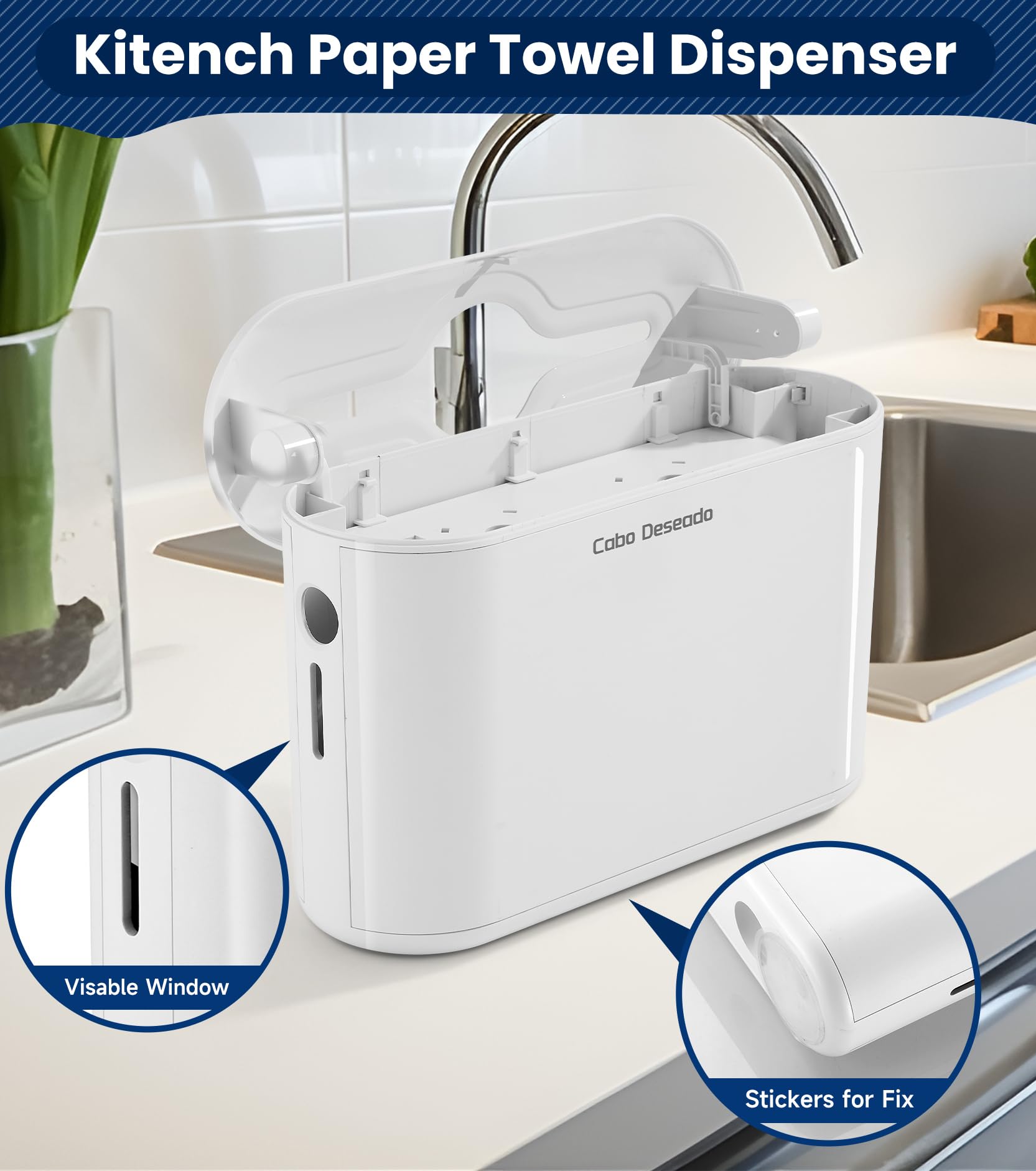Commercial Countertop Paper Towel Dispenser - Multifold/Trifold/C-Fold Hand Towel Holder for Kitchen, Bathroom, Hotel & Office Use | 200-Sheet Capacity with Refill Reminder | Ideal for Restaurants, Hospitals & Public Restrooms