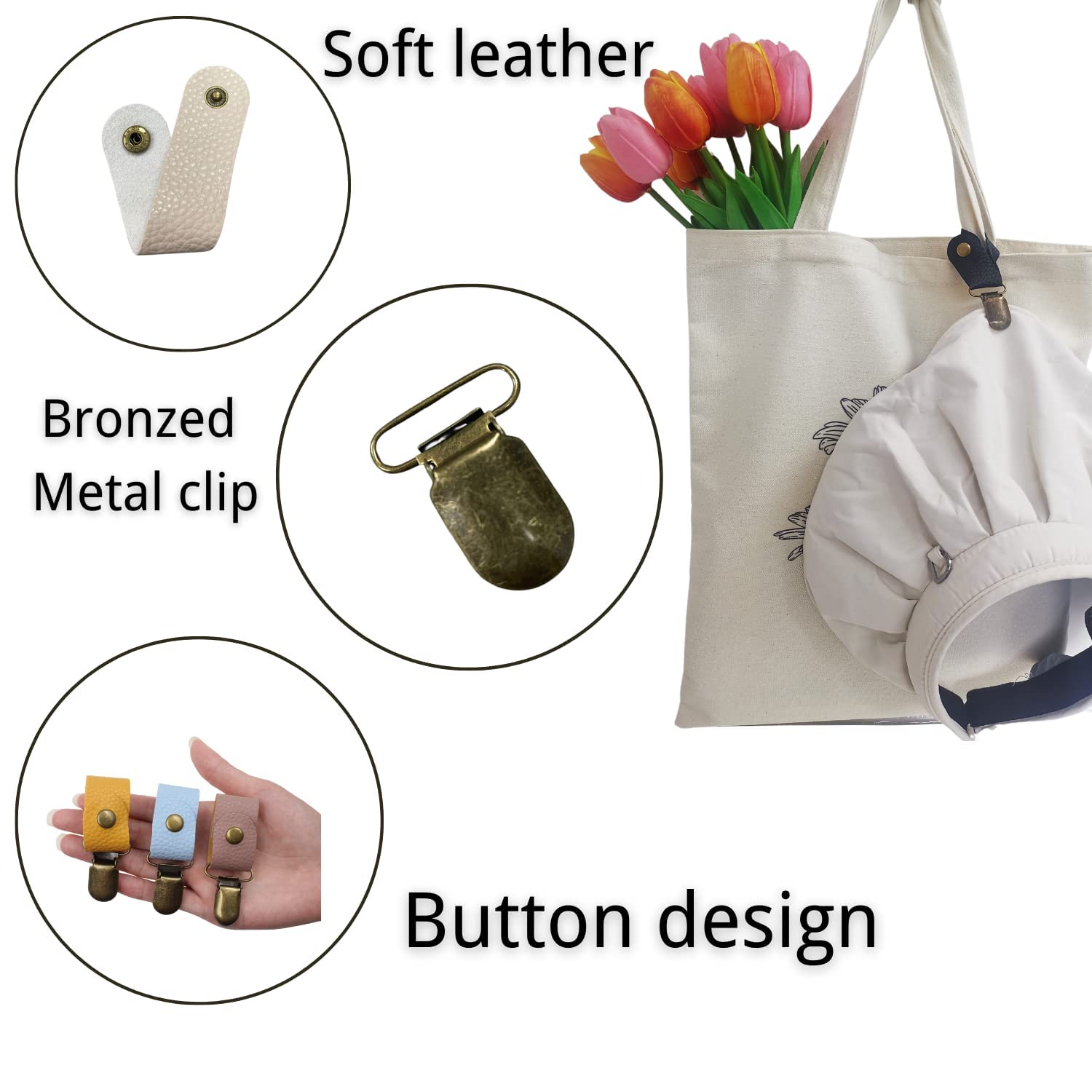 PU Leather Hat Clip for Travel & Luggage - Multifunctional Duckbill Hat Companion for Outdoor Activities, Hiking, and Camping