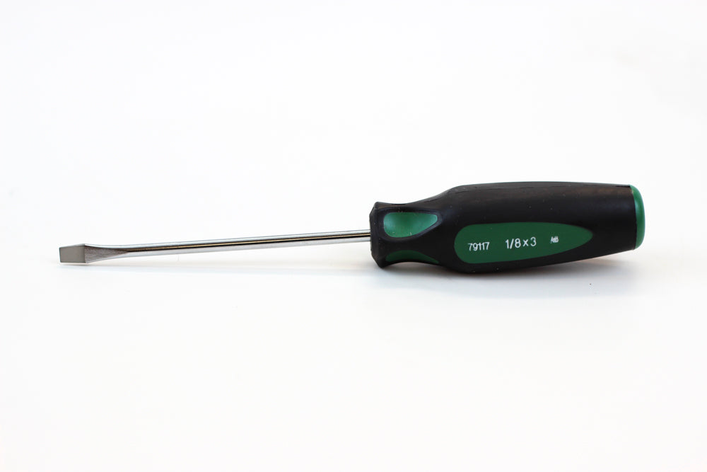 1/8 x 3 Keystone CushionGrip Slotted Screwdriver - Professional Comfort Grip Screwdriver for Electronics, Jewelry & Precision Repair Work