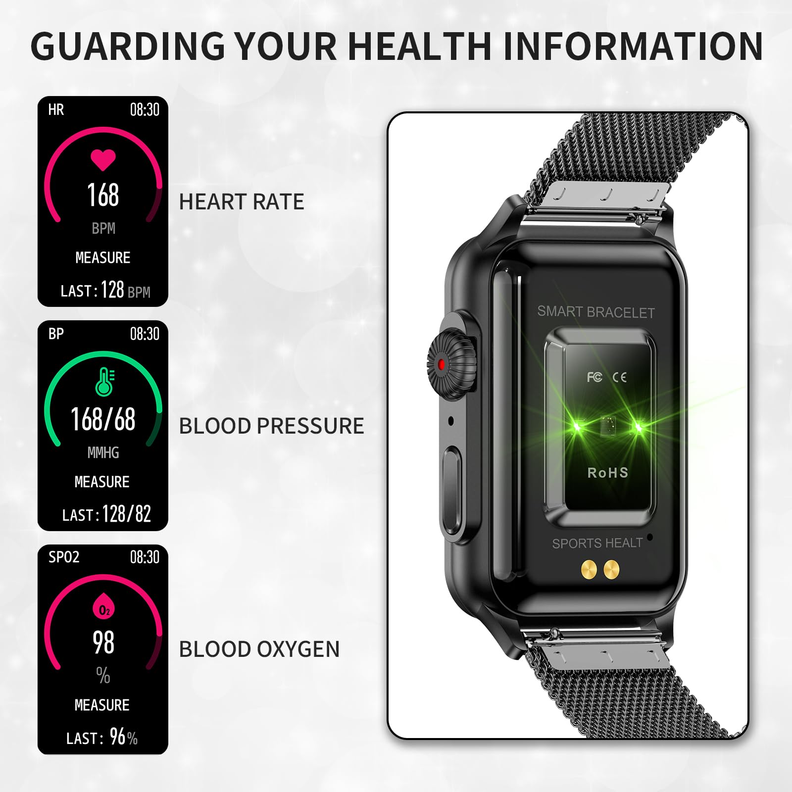 Smart Fitness Watch for Women - Heart Rate & Sleep Tracker, IP68 Waterproof for Android iOS - Perfect for Workouts & Daily Use
