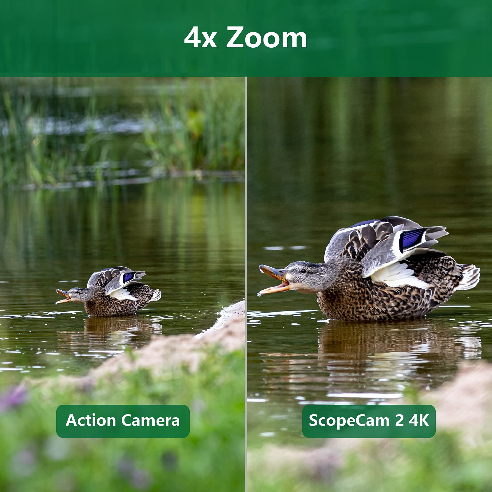 RunCam 4K Hunting Action Camera - Waterproof Shockproof ScopeCam2 with Pica-Tiny Rail Mount | Zoom Lens for Hunting, Airsoft, Paintball & Tactical Training | Perfect for Outdoor Adventures, Wildlife Observation & Shooting Sports