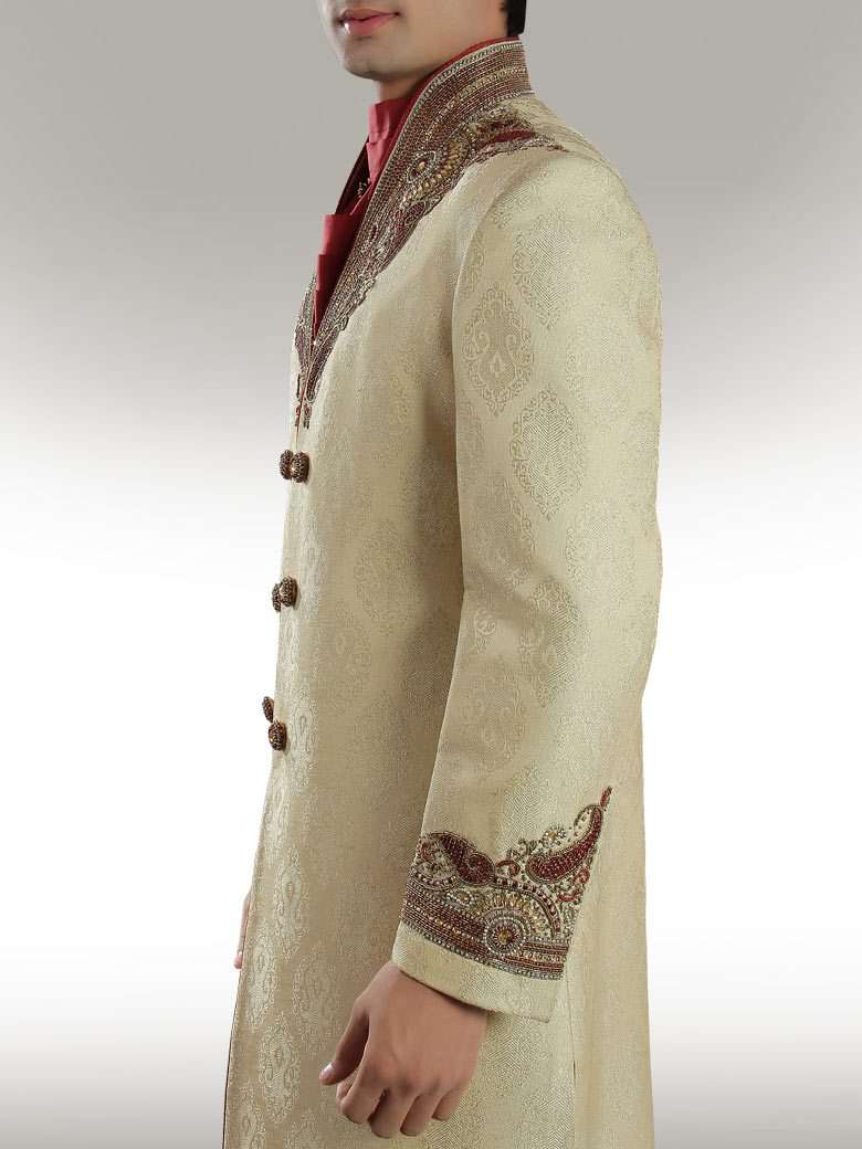Premium Beige Sherwani for Men | Elegant Indian Wedding Attire | Perfect for Weddings, Festivals & Special Occasions