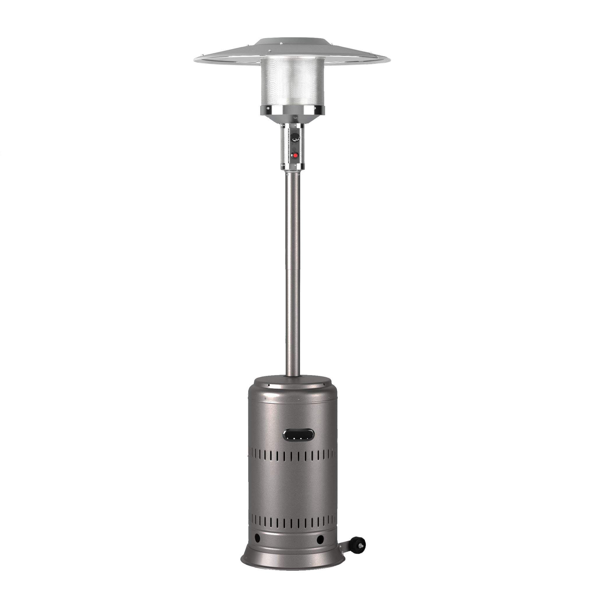 Fire Sense 63719 Performance Series 46,000 BTU Outdoor Propane Patio Heater with Wheels & Electronic Ignition - Commercial & Residential Use for Backyard, Deck, Restaurant, Poolside and Outdoor Dining Areas - Platinum Finish