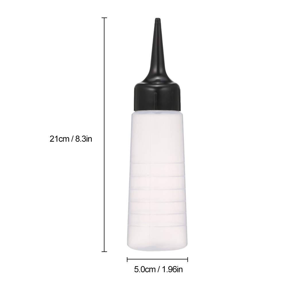 150ml Hair Dye Bottle with Black Slant Tip - Professional Hair Color Mixer & Applicator for Salon & Home Hair Coloring