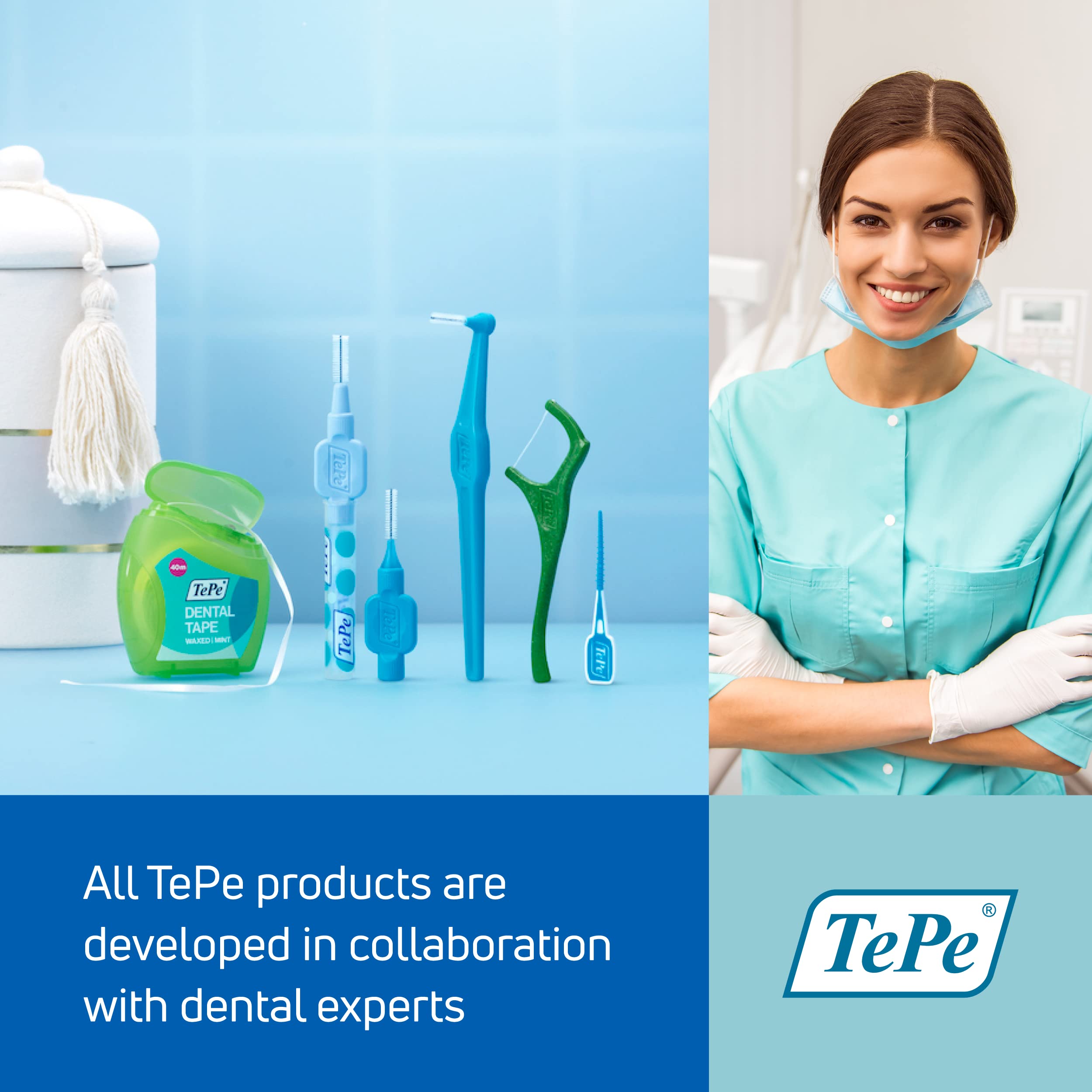 TePe Angled Interdental Brushes - Pack of 6 | Professional Dental Cleaning Tools for Plaque Removal | Perfect for Braces, Bridges & Tight Gaps | At-Home & Travel Oral Care Solution