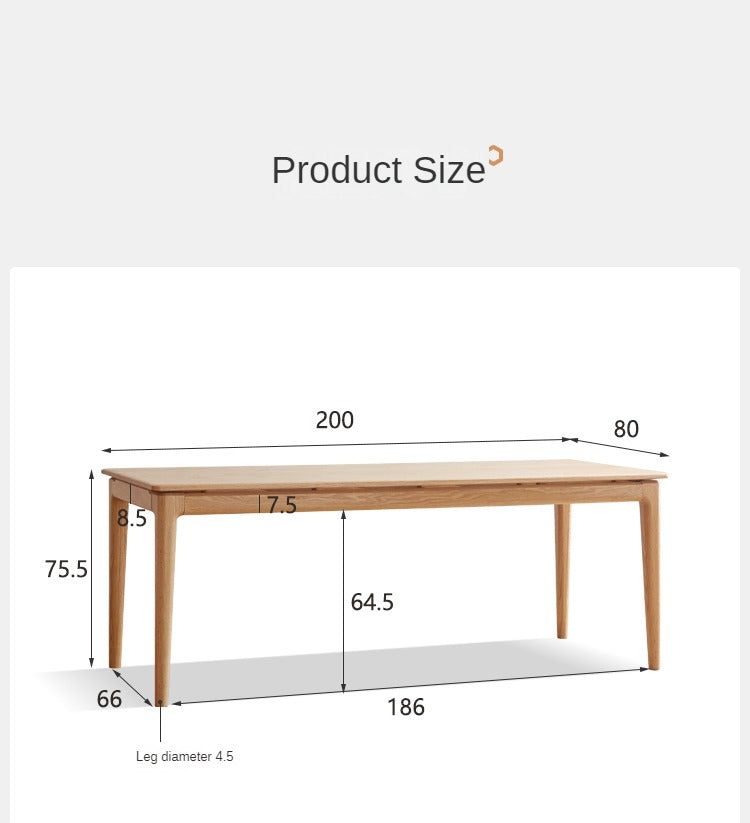 Solid Oak Wood Long Dining Table - 8 Seater Rustic Farmhouse Style for Family Gatherings & Dinner Parties