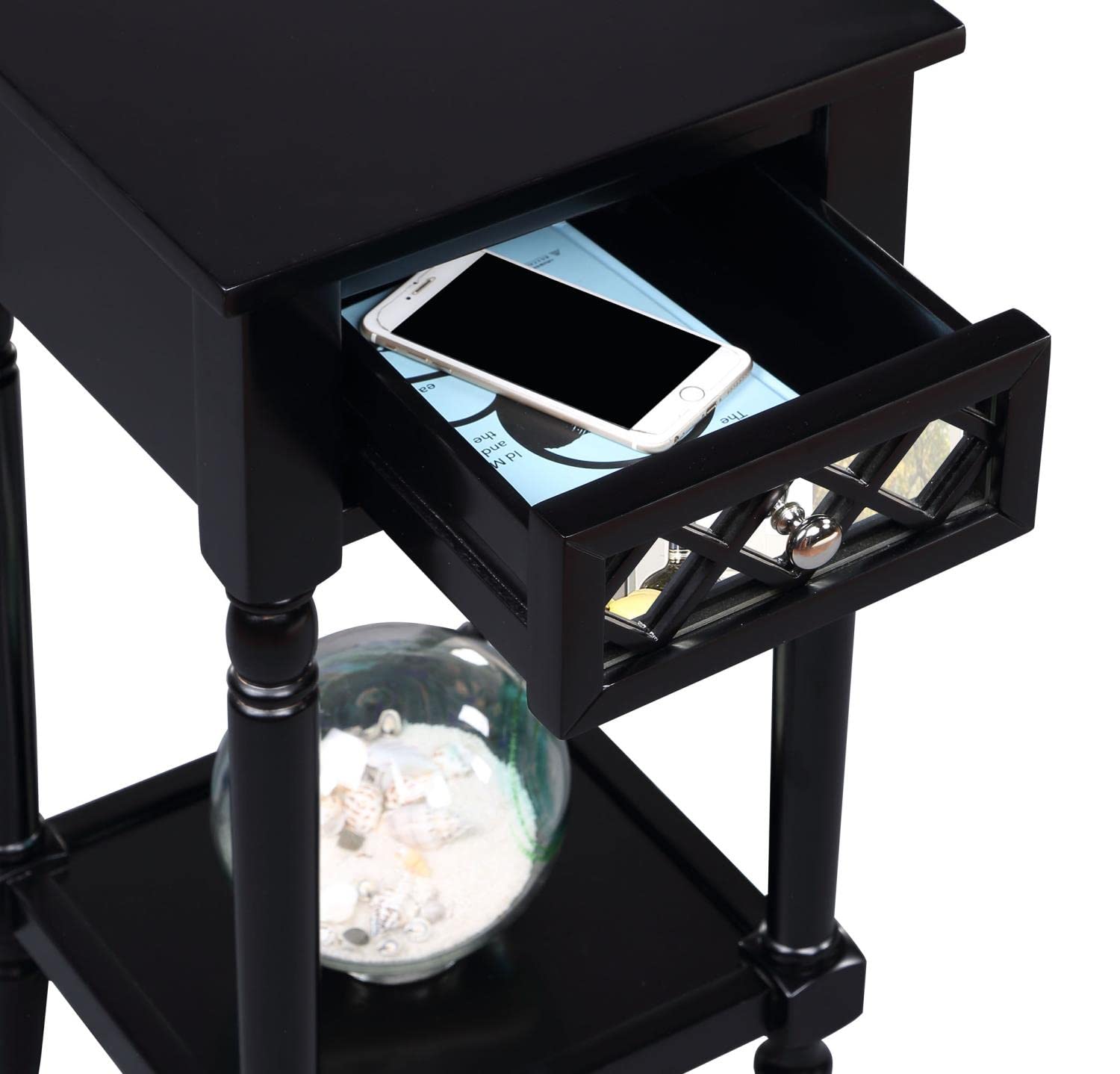 French Country Khloe Deluxe 1-Drawer Accent End Table 14