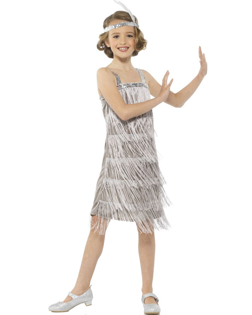 1920s Vintage Silver Flapper Dress Costume for Women - Roaring 20s Gatsby Party Outfit, Halloween Costume, Burlesque Show, Themed Events & Cosplay