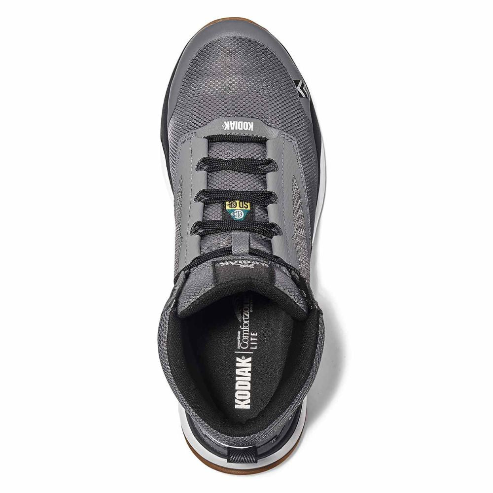 Kodiak Quicktrail Men's Composite Toe Work Safety Athletic Mid Shoe - Grey (KD0A4TF5GYX) | Slip-Resistant & Lightweight for Construction, Warehouse & Outdoor Work