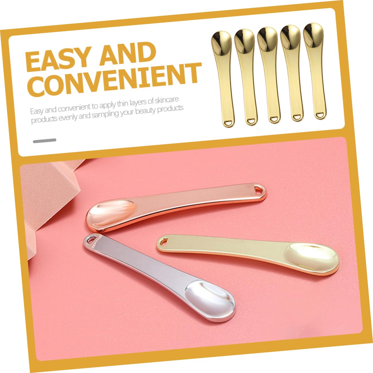 5-Piece Mini Skin Care Tool Set - Facial Applicator, Skin Spatula & Lotion Scoop for Precise Skincare Application | Perfect for Travel, Salon & Home Beauty Routine