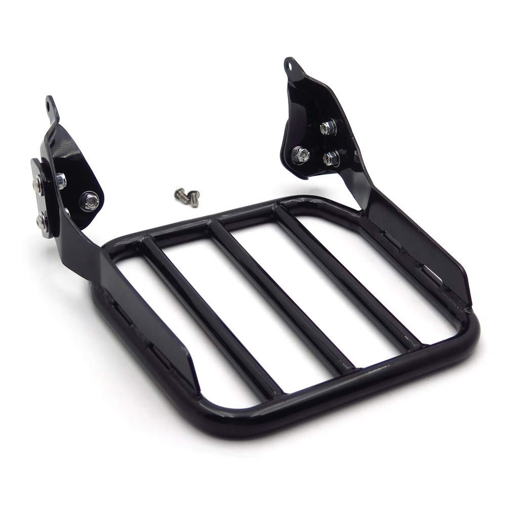 HTTMT US-TGHD-BR-R007-BK Sport Luggage Rack for Holdfast Sissy Bar Upright - Black - Compatible with 2018 & Later FLDE, FLHC, FLHCS, FLSL, FXBB Models - Perfect for Motorcycle Travel & Storage Accessories