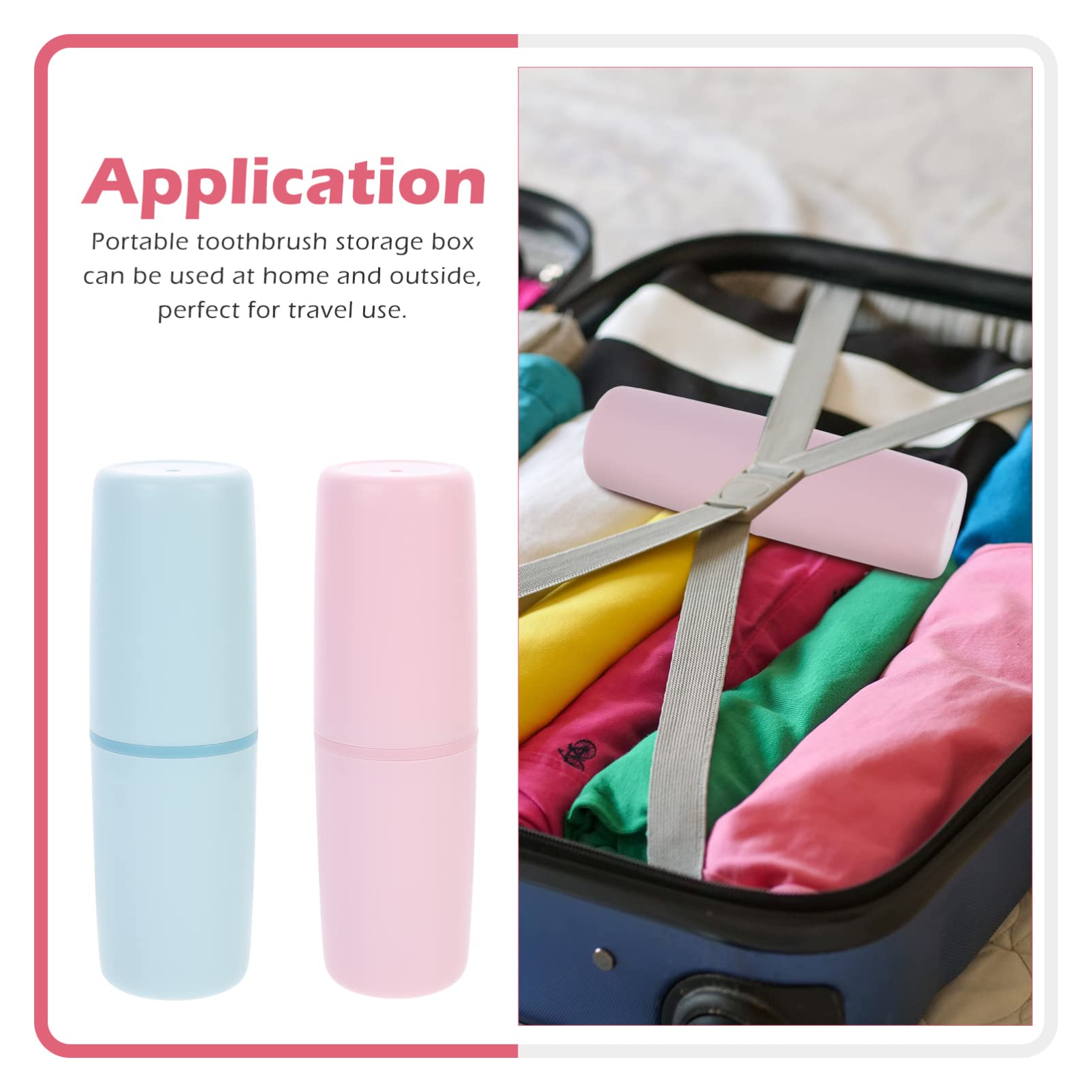 Healeved 2-Pack Toothbrush Organizer Case - Travel Toothbrush Holder with Wash Cup & Razor Storage | Plastic Stand for Bathroom Countertop | Portable Toothbrush Container for Suitcase & Camping (Nordic PP Design)