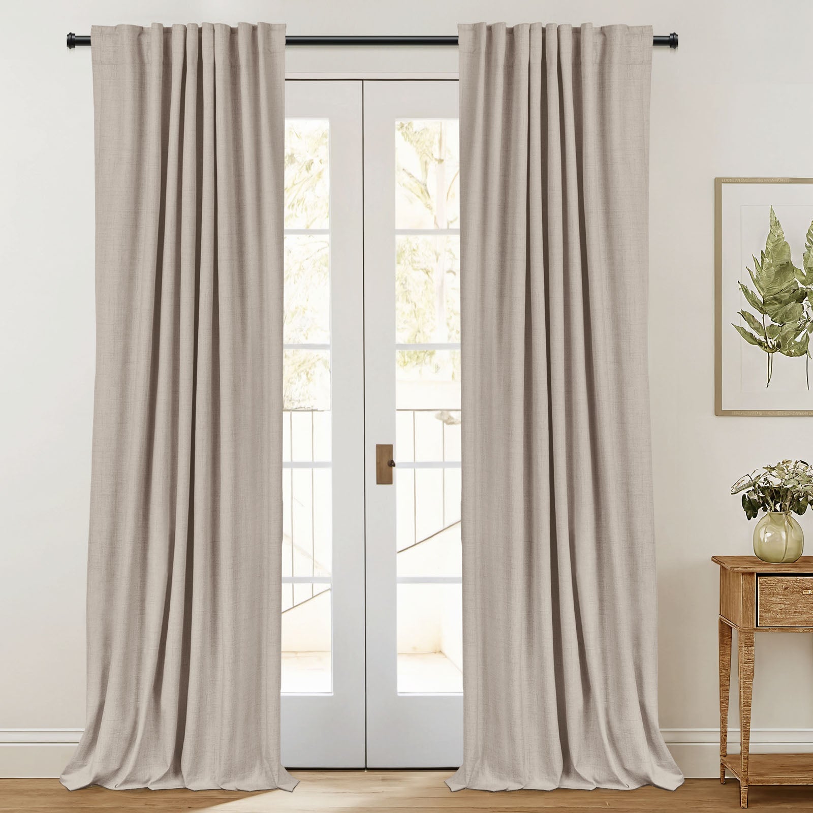Off White Blackout Curtains - Kapor Luxury Heavyweight Custom Thermal Insulated Drapes with Soft Top Back Tab for Bedroom & Living Room