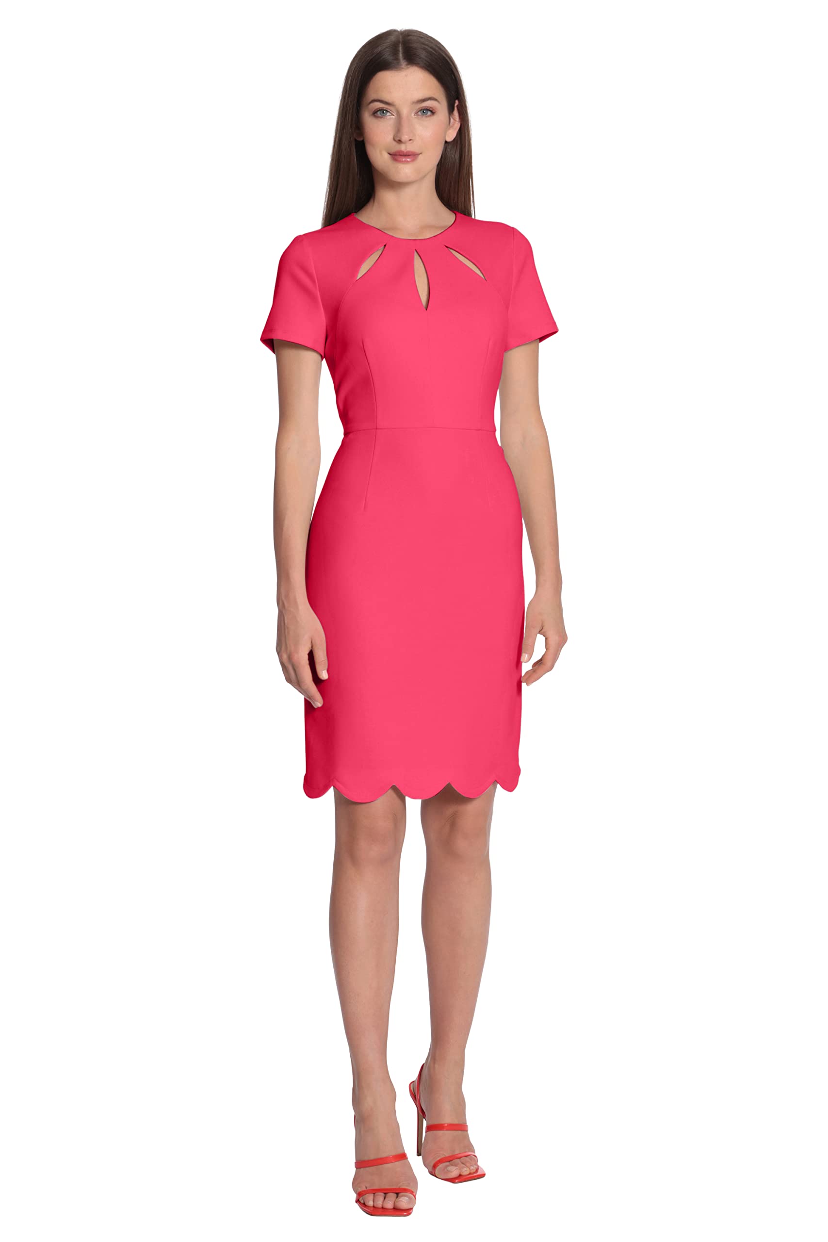 Maggy London Women's Scuba Crepe Dress - Keyhole Neck for Evening Events