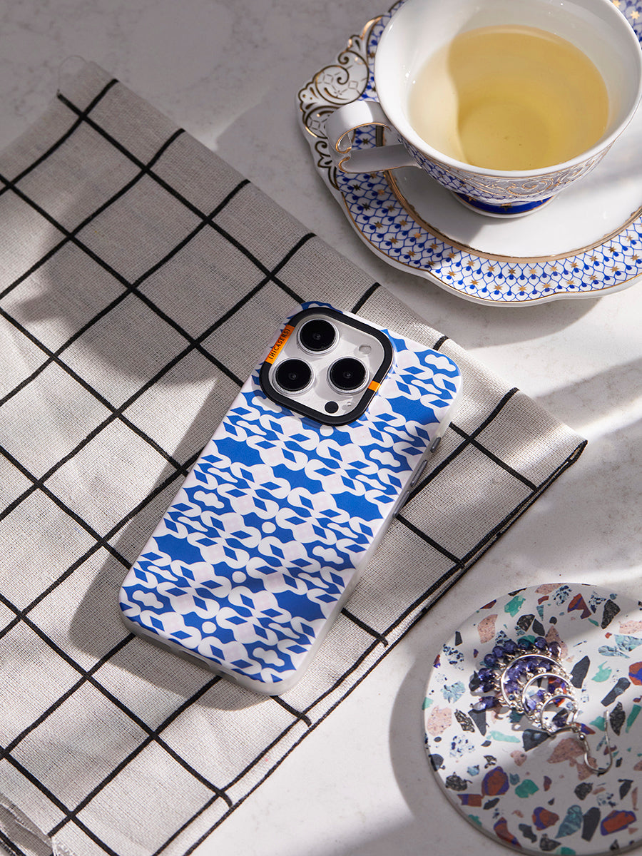 City Kaleidoscope Phone Case - Deep Cobalt Blue | Durable Protective Cover for iPhone & Samsung | Perfect for Urban Lifestyle & Travel