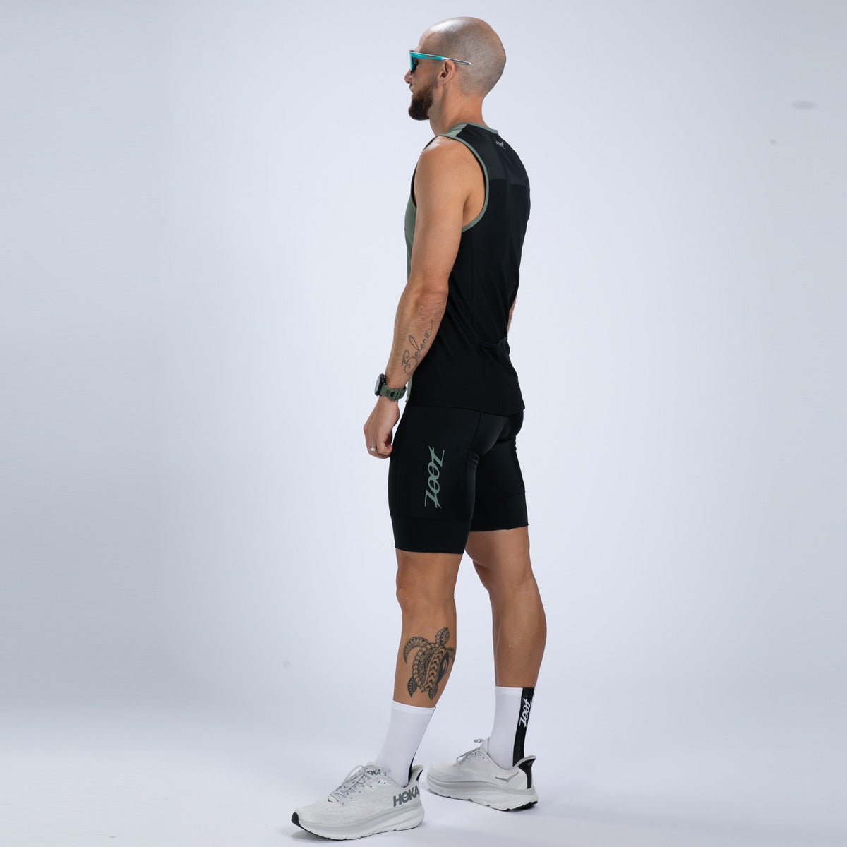 Men's Core Tri Tank - Army Green Workout Shirt for Gym, Running & Training - Breathable & Comfortable Athletic Top